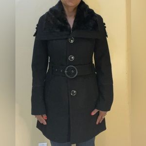 Warm Black Fur Coat, Size S